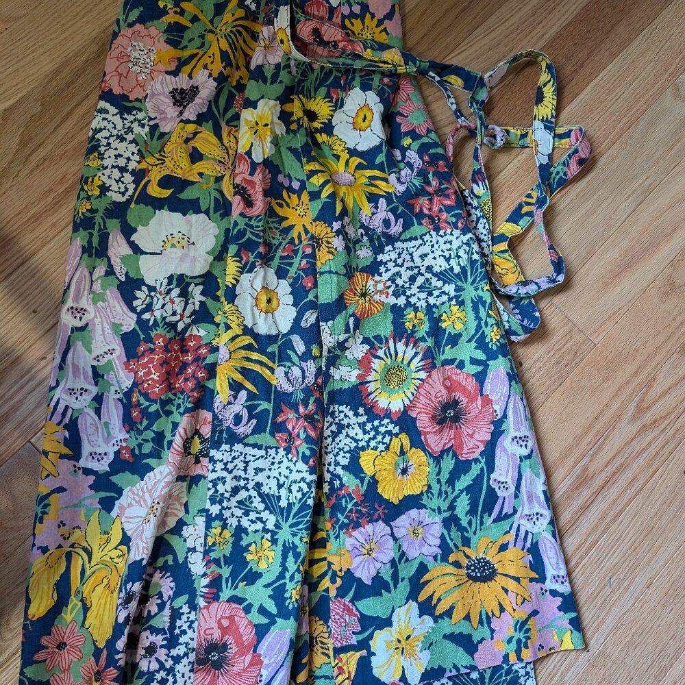 Vintage wrap skirt floral small medium *wildflowers*